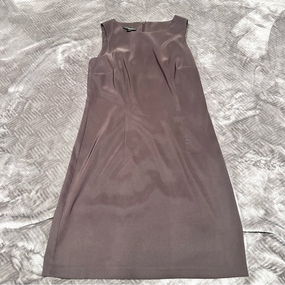 ABG Chocolate Brown Structured Elegant Sleeveless Dress